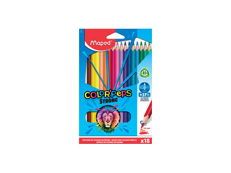 Maped Crayon de couleur COLOR'PEPS STRONG, étui carton de 18