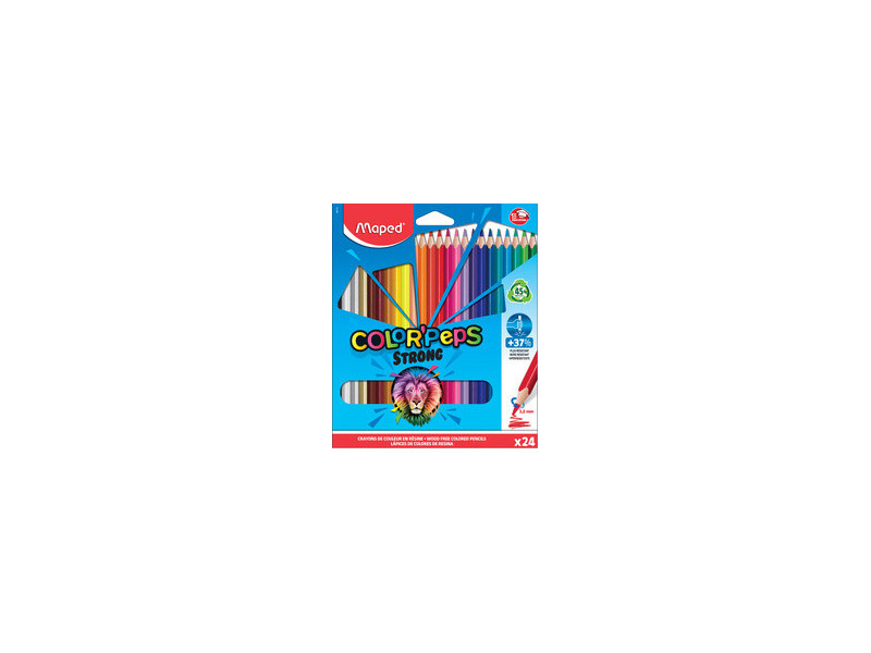 Maped Crayon de couleur COLOR'PEPS STRONG, étui carton de 24
