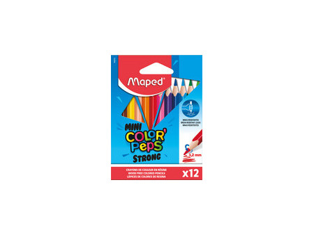 Maped Crayon de couleur COLOR'PEPS STRONG MINI, étui de 12