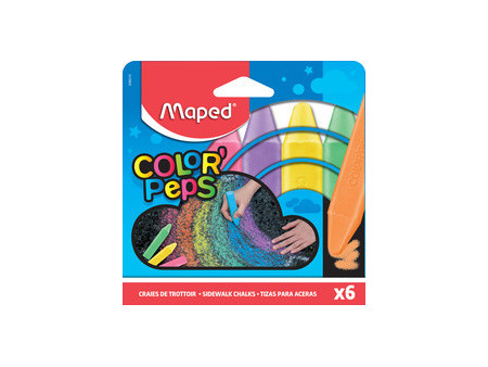Maped Craie de trottoir COLOR'PEPS, étui de 6 en carton