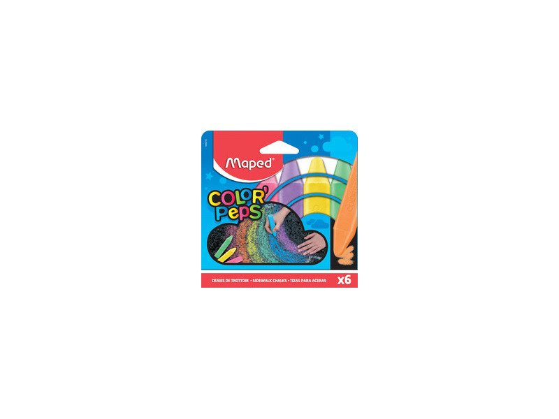Maped Craie de trottoir COLOR'PEPS, étui de 6 en carton