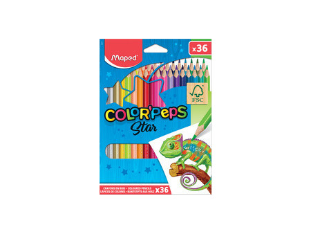 Maped Crayon de couleur COLOR'PEPS Star, étui carton de 12