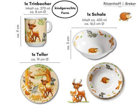 Ritzenhoff & Breker Service de vaisselle ANIMAUX DE LA FORET