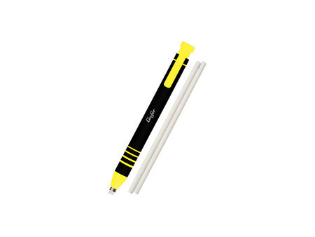Läufer Stylo-gomme en plastique, 2 gommes de rechange, jaune