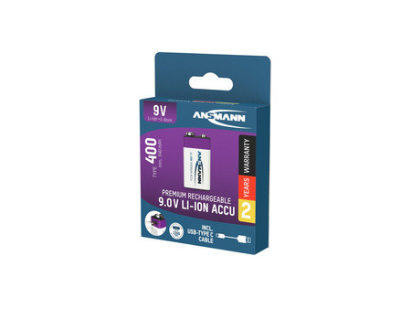 ANSMANN Pile Li-Ion E-bloc avec prise USB-C femelle