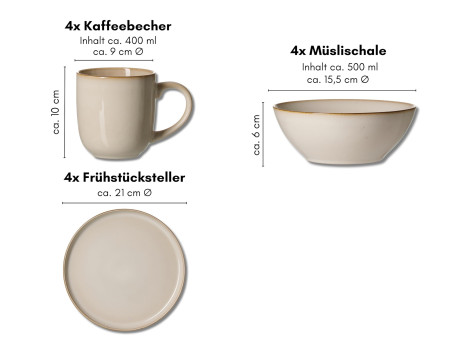 Ritzenhoff & Breker Service petit déjeuner OLIVIA, 12 pièces