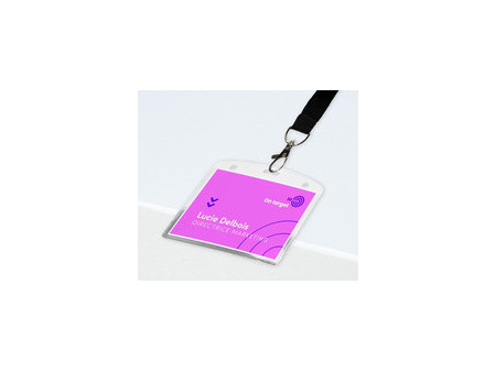 AVERY Pochette badge avec lacet textile noir