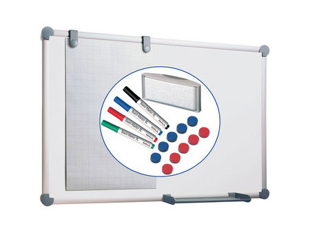 MAUL Tableau mural Blanc 2000 MAULpro, kit complet, gris