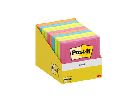 Post-it Bloc-note adhésif notes, 76 x 76 mm, assorti