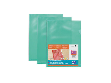 Oxford Pochettes-coin haute résistance, A4, en PVC, assorti