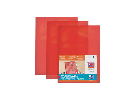Oxford Pochettes-coin haute résistance, A4, en PVC, assorti