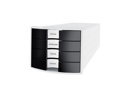HAN Module de classement IMPULS 2.0, 4 tiroirs, gris/bleu