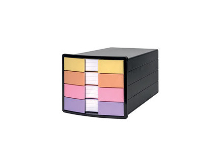 HAN Module de classement IMPULS, 4 tiroirs, noir/pastel