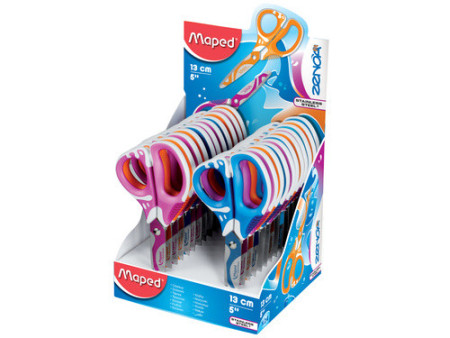 Maped Ciseaux Zenoa Fit, longueur: 130 mm, présentoir de 24
