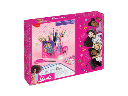 Maped Kit de dessin Barbie, 35 pièces, dans boîte cadeau