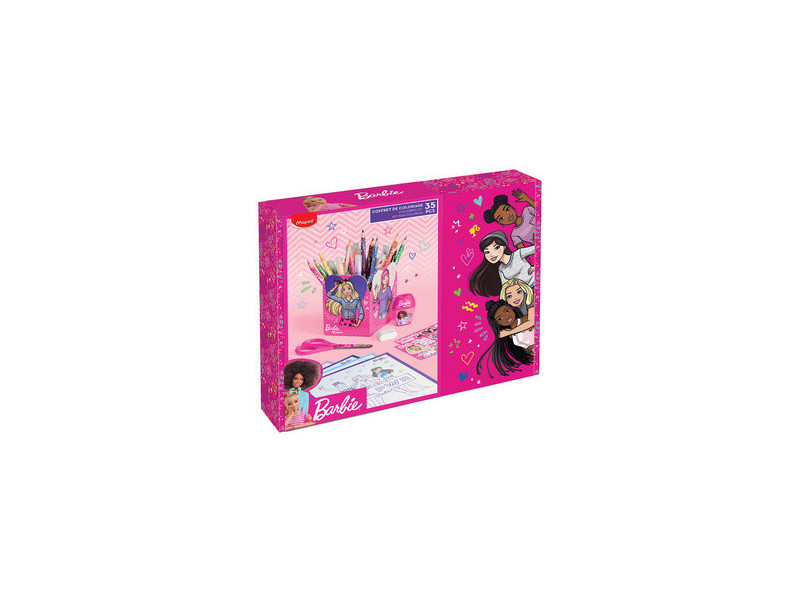 Maped Kit de dessin Barbie, 35 pièces, dans boîte cadeau