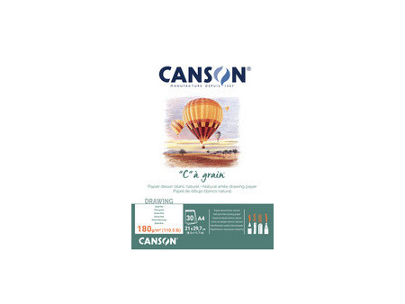CANSON Bloc papier dessin 'C' à grain, A4, 224 g/m2