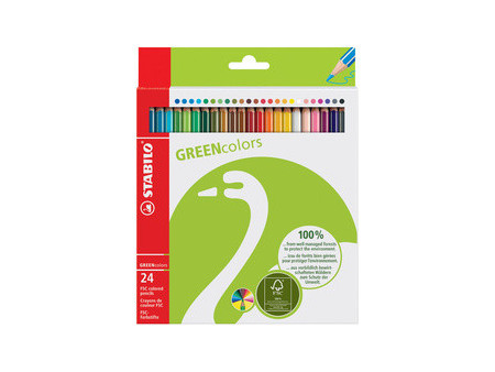 STABILO Crayon de couleur GREENcolors, étui carton de 12