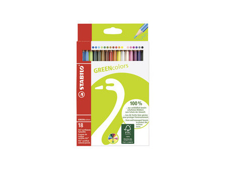 STABILO Crayon de couleur GREENcolors, étui carton de 12