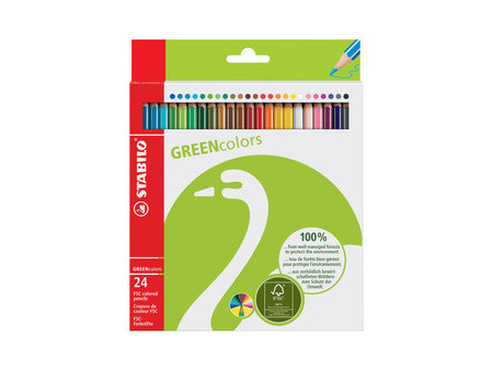 STABILO Crayon de couleur GREENcolors, étui carton de 12