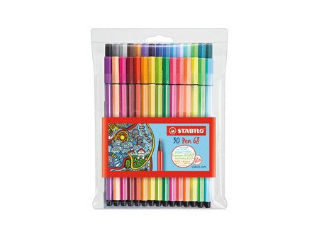 STABILO Feutre Pen 68, étui en plastique de 30