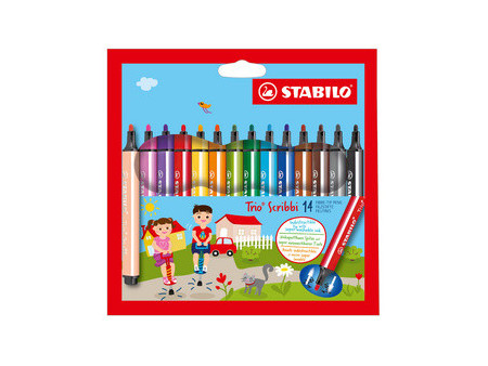 STABILO Feutre Trio Scribbi, étui en carton de 8
