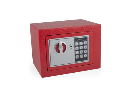 pavo Mini coffre-fort, avec serrure électronique, rouge