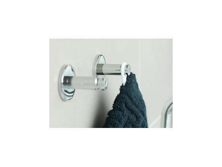 tesa Powerbutton Crochet adhésif Universal large, chrome