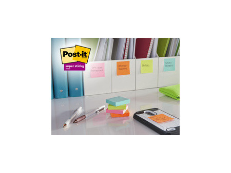 Post-it Bloc-note super sticky notes, 76 x 76 mm, Carnival