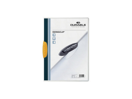 DURABLE Chemises à clip SWINGCLIP, format A4, clip jaune