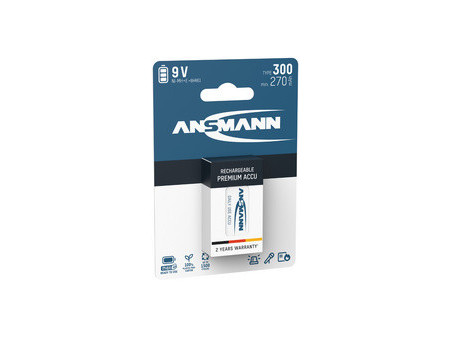 ANSMANN Pile rechargeable NiMH maxE, bloc E 9V, 300 mAh