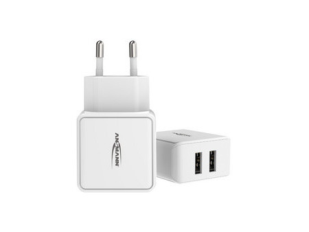 ANSMANN Chargeur USB Home Charger HC212, 2x port USB, blanc