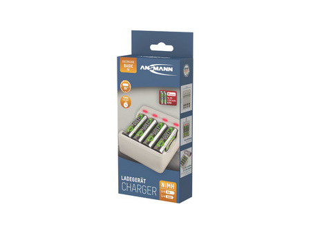 ANSMANN Chargeur de piles Basic II, 2x piles AA 1.300 mAh