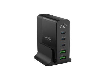 ANSMANN Chargeur de bureau USB DC5140PD, 5 ports, 140 watts