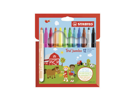 STABILO Feutre Trio Jumbo, étui en carton de 12