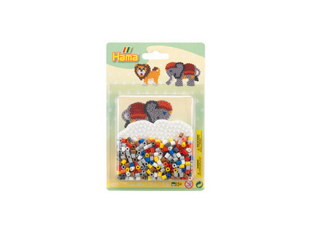 Hama Perles à repasser midi 'Eléphant/lion', sous blister