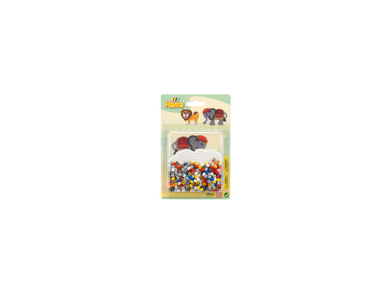 Hama Perles à repasser midi 'Eléphant/lion', sous blister