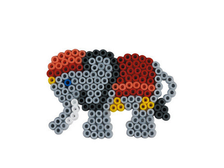 Hama Perles à repasser midi 'Eléphant/lion', sous blister