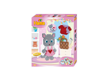 Hama Perles à repasser midi 'Chat habillé', boîte cadeau