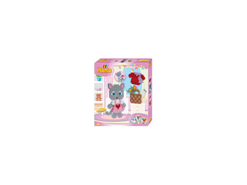 Hama Perles à repasser midi 'Chat habillé', boîte cadeau