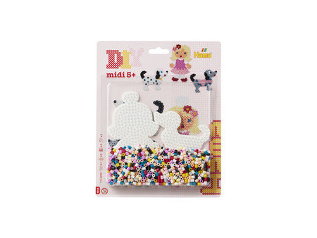 Hama Perles à repasser midi 'Petit chien/poupée', en blister