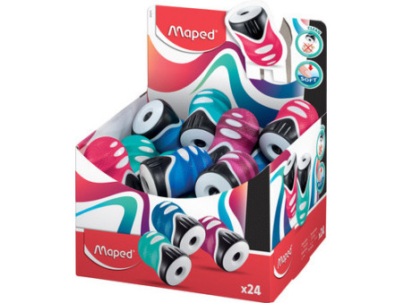 Maped Taille-crayon Clean Grip, assorti, présentoir de 24