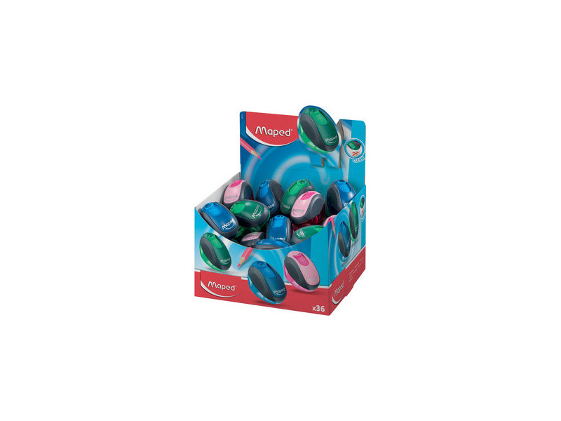 Maped Taille crayon boîte Clean, assorti, présentoir de 36