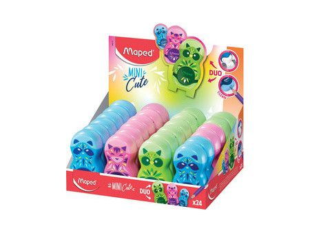 Maped Taille-crayon/gomme Loopy MINI CUTE, présentoir de 24