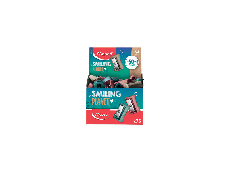 Maped Taille-crayons VIVO SMILING PLANET, présentoir de 75
