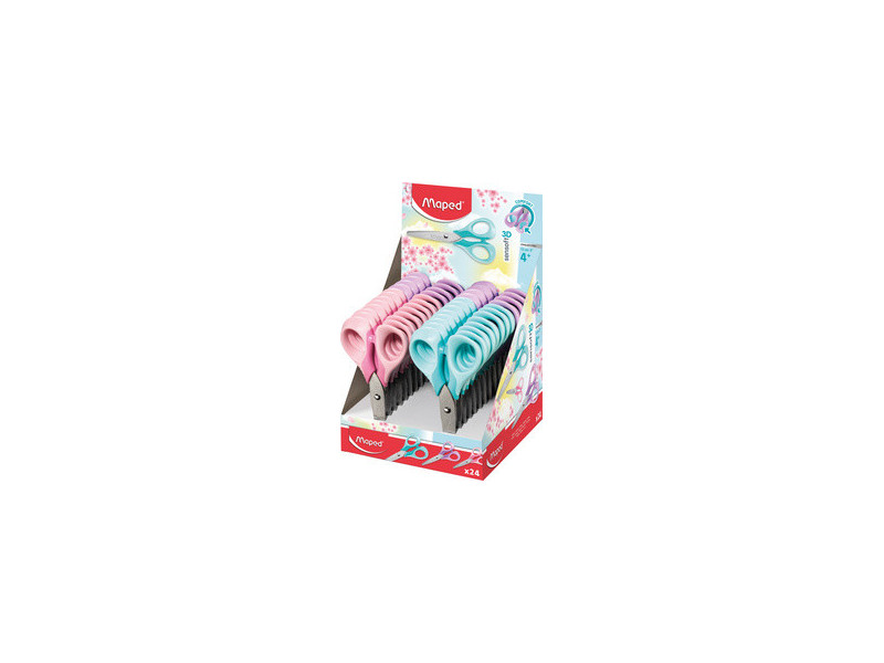 Maped Ciseaux Sensoft 3D PASTEL, rond, présentoir de 24