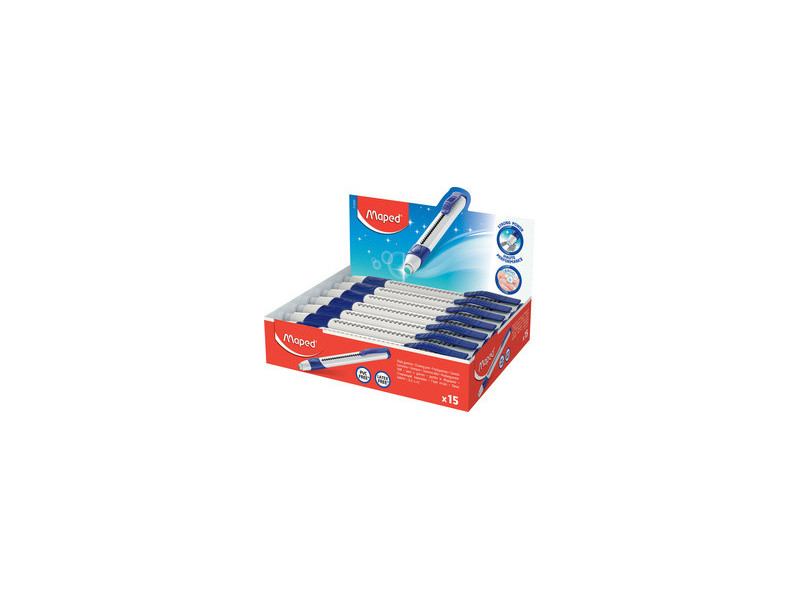 Maped Crayon gomme Gom-Pen, blanc/bleu, présentoir de 15