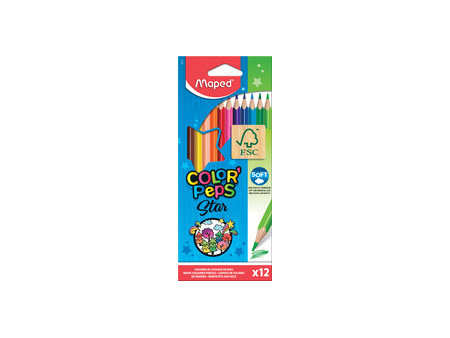 Maped Crayon de couleur COLOR'PEPS Star, étui carton de 48