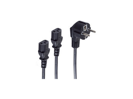 shiverpeaks BASIC-S Câble d'alimentation Y, noir, 1,8 m