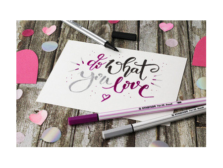 STABILO Feutre pinceau Pen 68 brush, étui en métal de 25